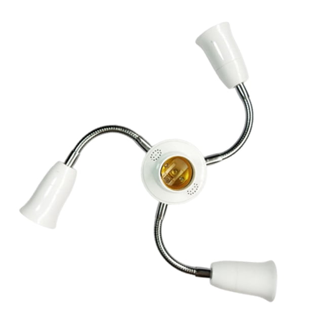 Adaptador Flexible E27 para Portalámparas Divisor de Cabeza Múltiple Extensión 10cm Rotación 360 Grados Construcción Resistente Adecuado para Oficina 4 cabezas
