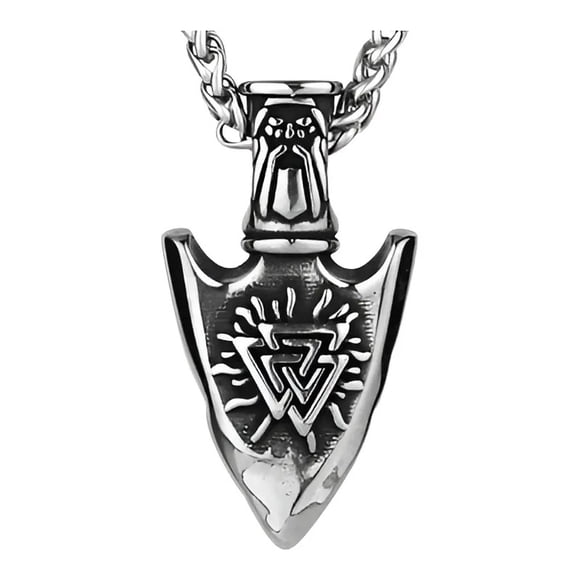Collar Amuleto Vikingo Punta Flecha Valknut Hombre Mujer