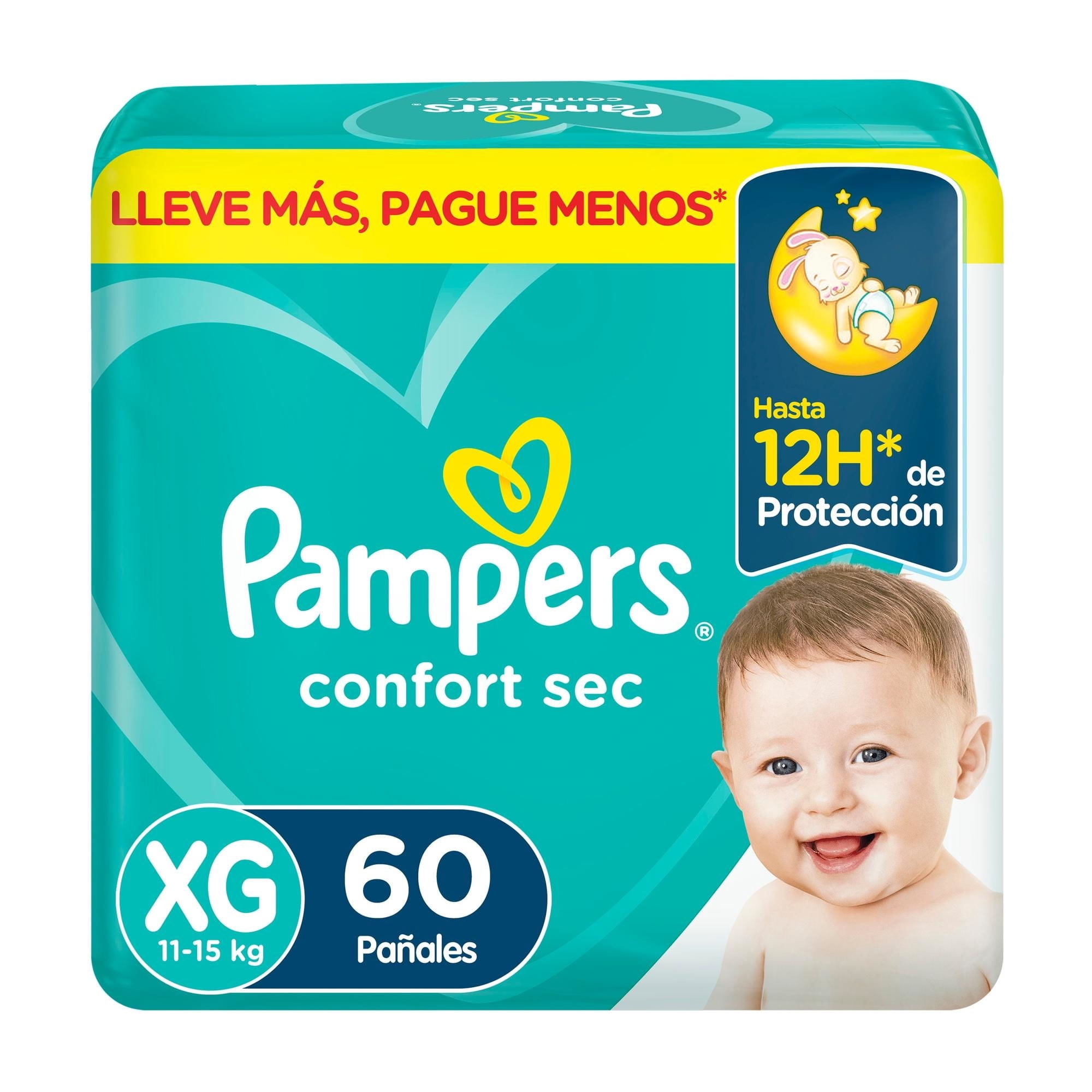 Pampers - Pañales Desechables Confort Sec Xg 60 Un