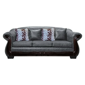 América Decora - Sofá Con Resorte Estructural 4 Personas Búfalo Envejecido Gris