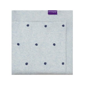 Clevamama - Frazada Algodón Orgánico Con Pompones - 80X100Cm - Celeste