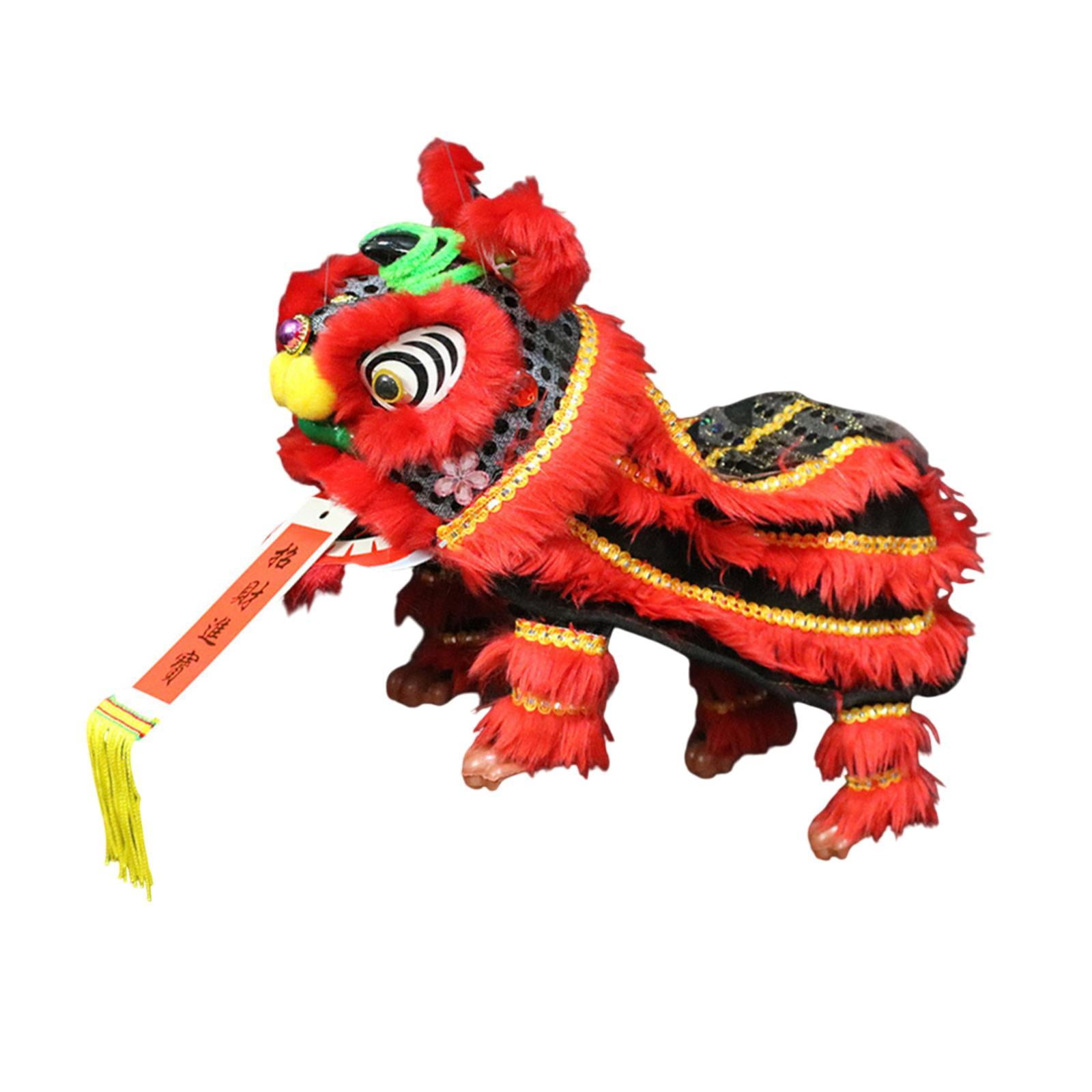 Magideal - Marioneta De Mano Con Cuerdas Y Varilla, Juguete De León De Marioneta China, Decoración De Año Nuevo Chino Para El Festival De Primavera , Negro Rojo