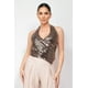 thumbnail image 2 of Saronite Blusa de Fiesta sin Mangas con Lentejuelas y Cuello Halter Cruzado, Color Negro y Oro Rosa (para Mujer), 2 of 2