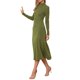 thumbnail image 4 of INSPIRE CHIC Vestido de Mujer Suéter Cuello Alto Manga Larga Elástico Fluido Tejido de Punto Maxi Vestido XS Verde Aguacate, 4 of 6
