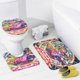 thumbnail image 4 of Kirby Star-theme 4-Piece Shower Curtain Set with Rugs, Waterproof Bathroom Decor Set Includes Bath Mat, U-Shaped Rug, Toilet Lid Cover and Curtain with Hooks, 4 of 6