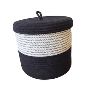 Bothyi - Cesta De Cuerda Tejida Con Tapa, Cesto Para Ropa Sucia, Para Juguetes, Sala De Estar, Guardería