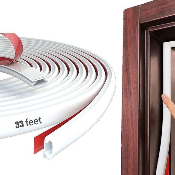 Cinta antiintemperie para puertas en forma de D, blanca, 10 m