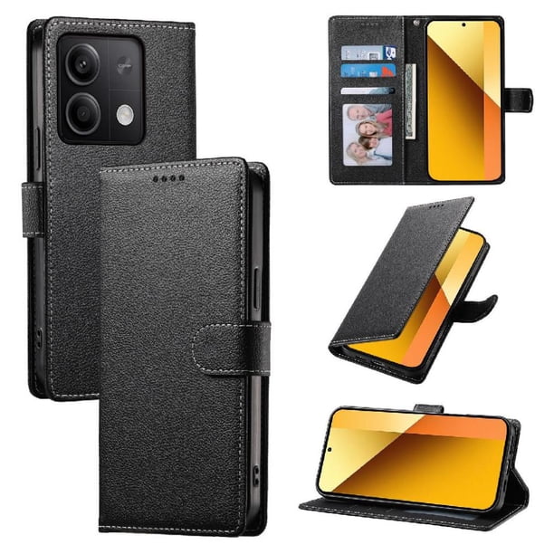 Funda para FOXDOCK Xiaomi Redmi Note 13 5G– Cuero Premium, 3 ranuras para tarjetas, Protección contra impactos