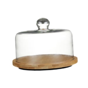 Bothyi - Soporte Giratorio Para Tartas Con Cúpula De Cristal Para Cupcakes, Ideal Para Cocina, Vacaciones Y Hoteles, 21 X 24 Cm