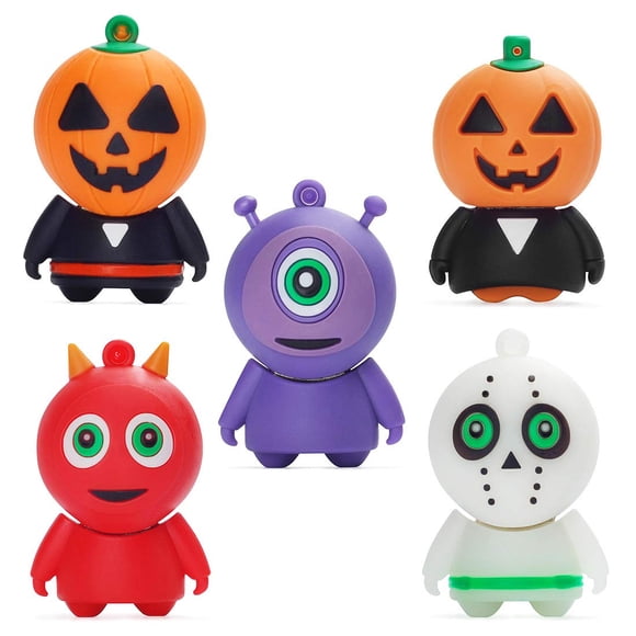 Unidad flash USB BORLTER CLAMP de 16 GB x 5, diseño de Halloween