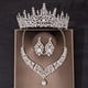 thumbnail image 1 of 3pcs Elegant Crystal Bridal Jewelry Set - Rhinestone Tiara Crown, Necklace, and Earrings - Perfect for Weddings and Special Occasions, 1 of 5