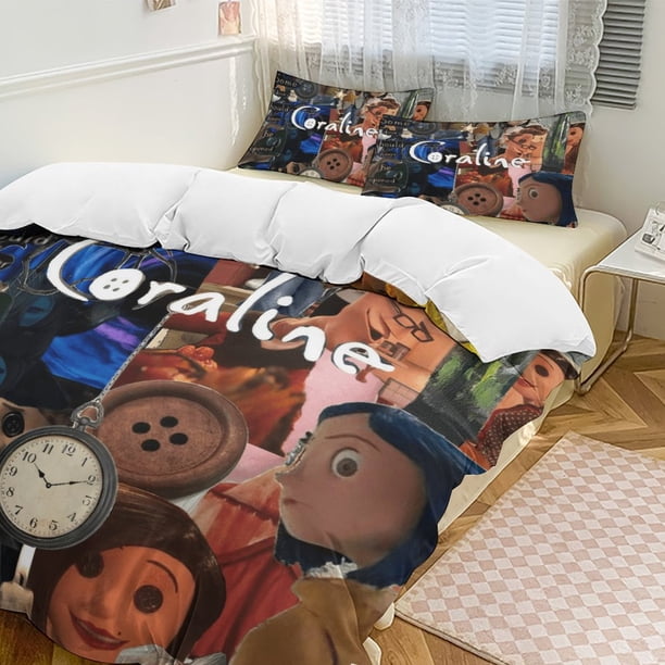 Patchwork Coraline Comforter Set Soft 3 Pcs Twin Bedding Sets Thicken for All Season