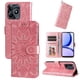 thumbnail image 1 of Funda tipo cartera FOXDOCK para Realme C53 , diseño girasol en relieve, cuero PU, cierre magnético, soporte y tarjetero, 1 of 5