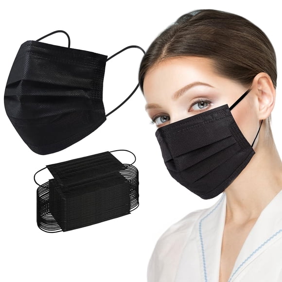 Mascarilla desechable Borje Black, 50 unidades, protección de 3 capas