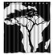thumbnail image 1 of Cortina de ducha con diseño de árbol artístico y mapa continental de África, juego de cortinas de baño con ganchos, tamaño 66 x 72 pulgadas, 1 of 3
