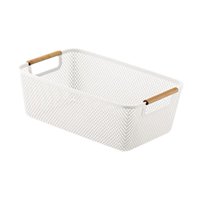 Bothyi - Cesta De Almacenamiento Reutilizable Decorativa Multiusos Para Baño, Cocina, Exterior, Color Blanco S