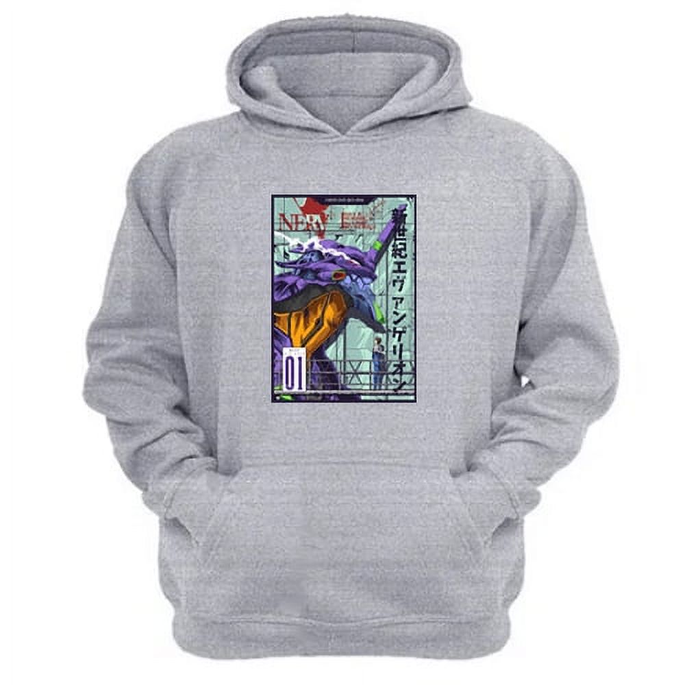 Genérico - Polerón Canguro Evangelion Gris Claro Talla M Unisex