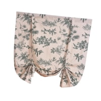 Bothyi - Cortina Con Cenefa Con Estampado Floral, De Lino Y Algodón, Para Baño Y Sala De Estar, 80 X 140 Cm