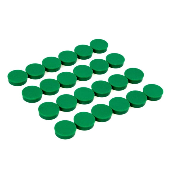 Imanes decorativos Bullseye Office de 2,5 cm verde – Pack de 24