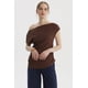 thumbnail image 1 of Polera Mujer Escote Asimétrico Texturizada Café Oscuro, 1 of 4