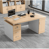 Genérico - Escritorio Moderno Con Cajoneras 120X60X77 Cm Para Oficina Marron Claro