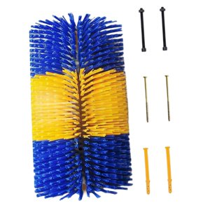 Ioensy - Cepillo De Masaje Resistente Para Rascar El Ganado, Para Caballos, Alces Y Ciervos, Color Azul Y Amarillo