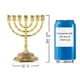 thumbnail image 3 of Menorá de las 12 tribus de Israel, 7 ramas, metal dorado, 12 cm de altura, 3 of 7