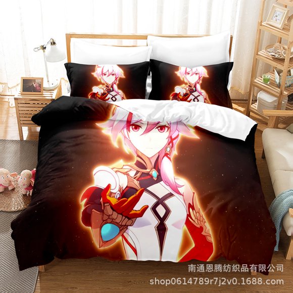 Honkai Impact 3 Bedding Set GameBed Set Aldult Kid Bedroom Duvetcover Sets 3
