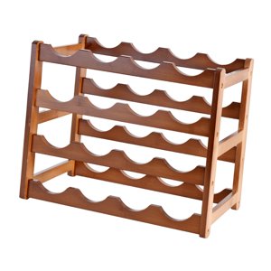 Magideal - Estante De Madera Para Vino, Exhibición De Vino Tinto, Decoración De Superficie Lisa Duradera, Soporte Para Vino, Soporte Para Bar, Gabinete, Encimera 4 Capas 16 Botellas