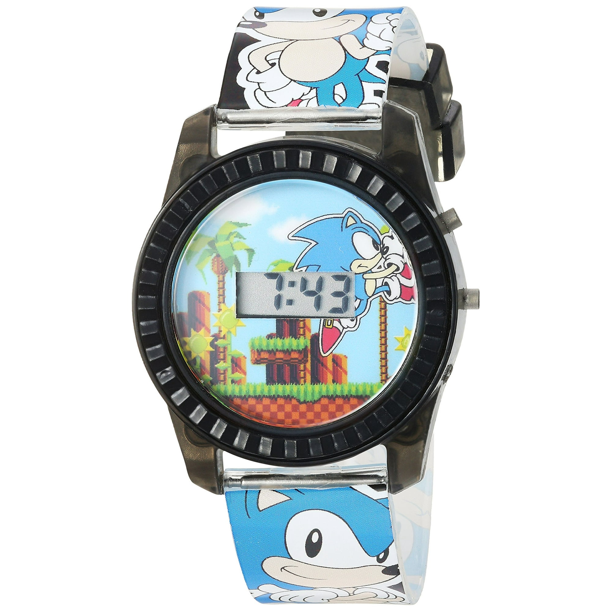 Sonic The Hedgehog Kids' Snc4008 Digital Display Quartz Blue Watch Accutime Accutime