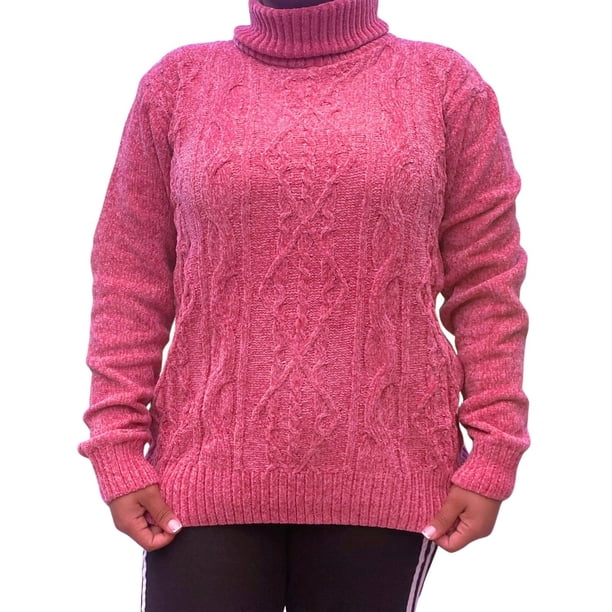 Sweater Mujer Cuello Alto Chenil Otoño Invierno Colores 611