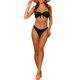 thumbnail image 2 of Conjuntos de Bikini Bandeau para Mujer, Acanalado con Lazo Sin Tirantes con Parte Inferior 2 Piezas Traje de Baño Negro Mediano, 2 of 5