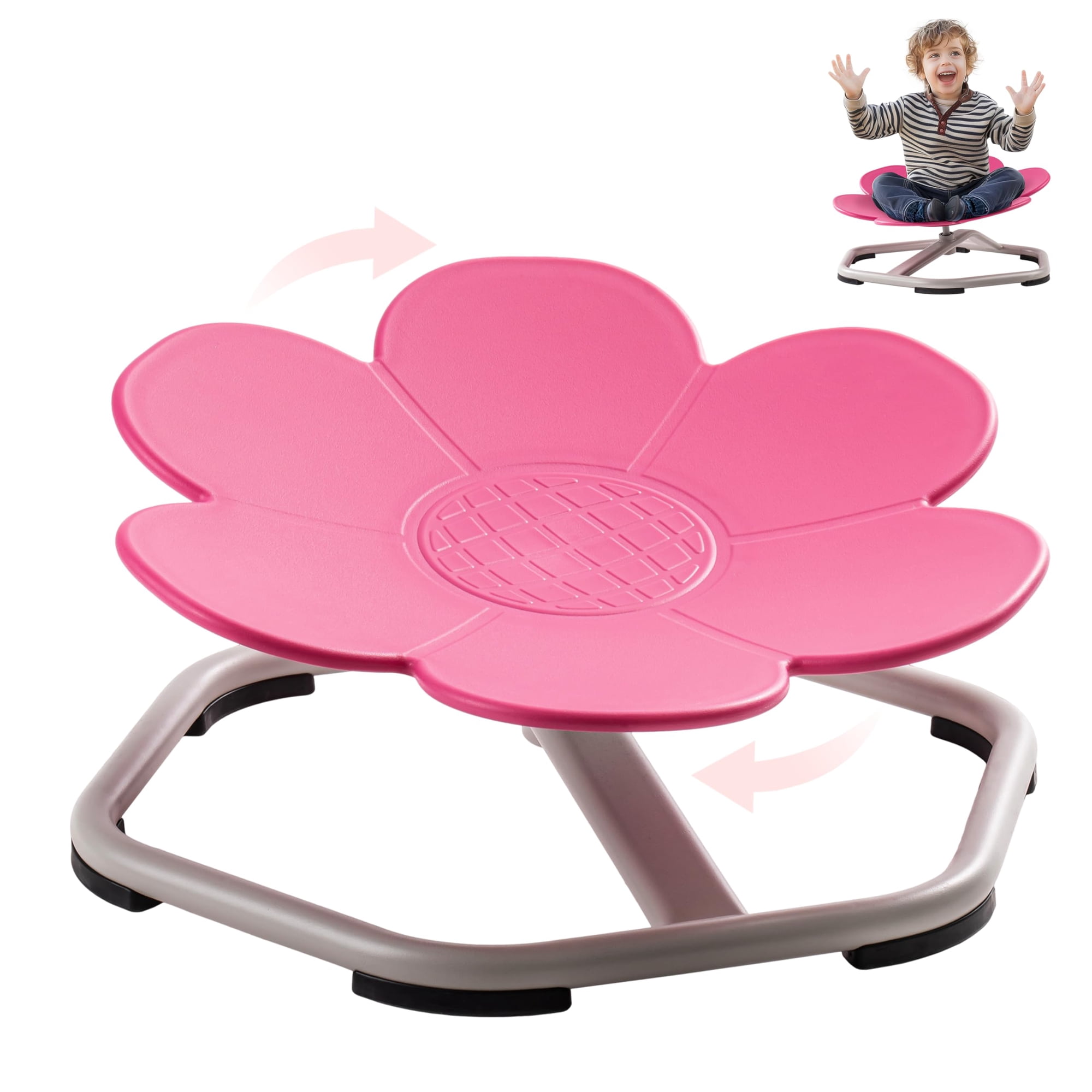 Silla Giratoria Sensorial Robud Kids Autism Con Diseño Antideslizante, Color Rosa