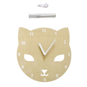 Bothyi - Reloj De Pared De Dibujos Animados De Madera De 20 Cm, Tiendas Que No Hacen Tictac, Cafetería, Decoración Para Habitación De Niños, Gato