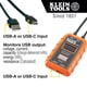 thumbnail image 2 of Medidor de potencia USB Klein Tools ET920 USB-A/C de voltaje/corriente, 2 of 9