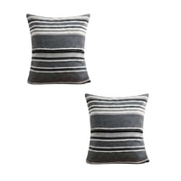Genérico - Set De 2 Fundas De Cojin Con Relieve 45X45Cm Gris