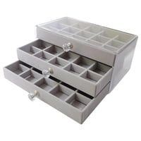 Magideal - Caja De Joyería Cajones, Vitrina Para Pendientes, Soporte De Almacenamiento De Franela, Soporte De Exhibición, Organizador De Joyas, Bandeja Com