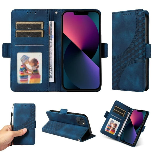 Carcasa FOXDOCK iPhone 14 de cuero PU, diseño acolchado clásico, protección contra caídas y rayones