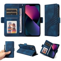 Carcasa Foxdock Iphone 14 De Cuero Pu, Diseño Acolchado Clásico, Protección Contra Caídas Y Rayones