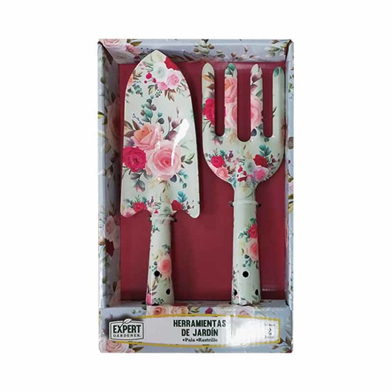 Expert Gardener - Set Herramientas Pala + Ratrillo Blanco