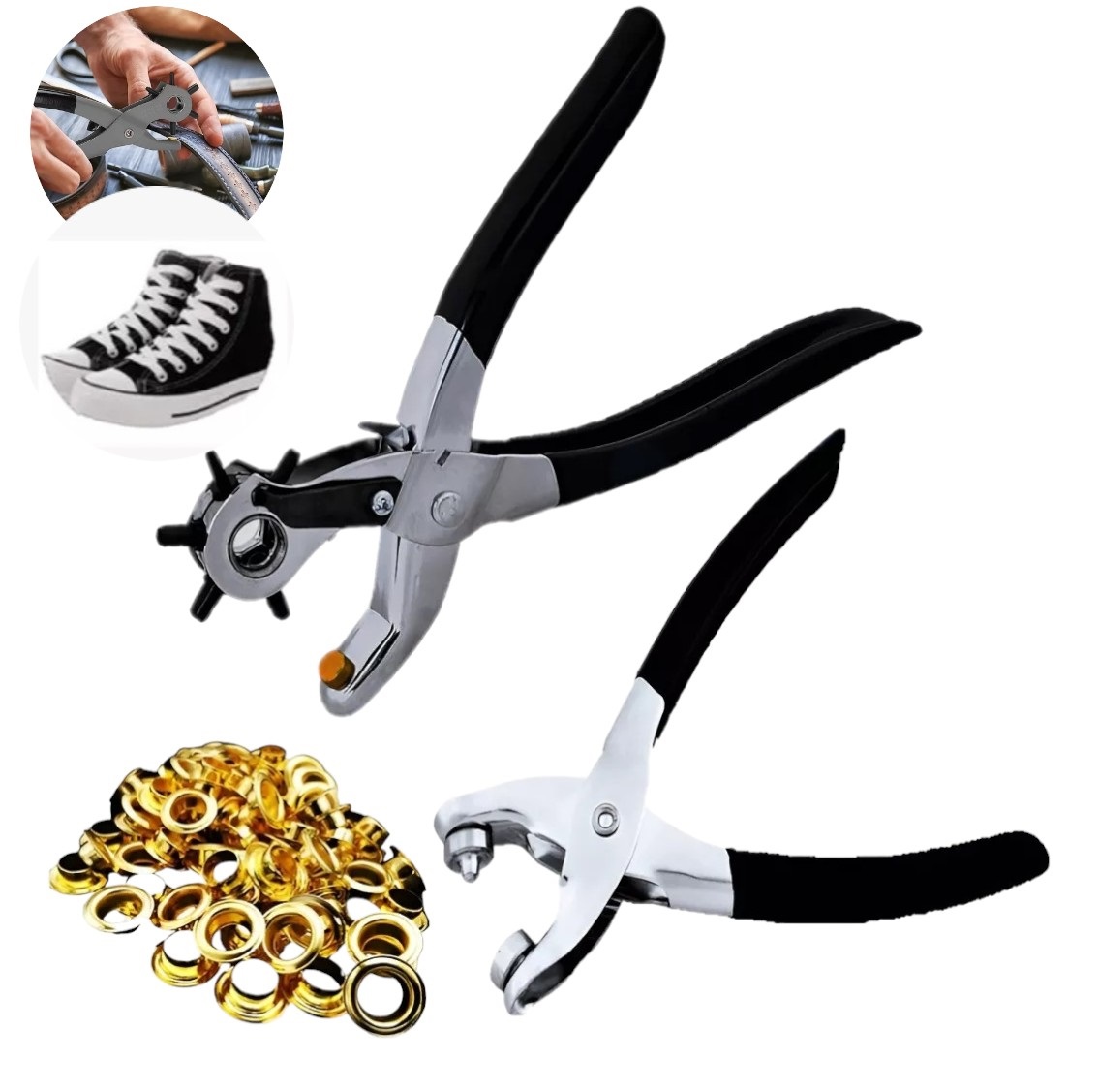 Genérico - Set Alicate Perforador Cinturon Cuero Sacabocado Ojetillos