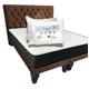 thumbnail image 1 of Cama 2 Plazas Lino Chocolate Oscuro + Pack de Almohadas + Colchon con Respaldo y Bases divididas, 1 of 6