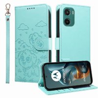 Funda Billetera Foxdock Compatible Con Motorola Moto G05, Diseño Perrito Tierno, Ranuras Para Tarjetas Y Soporte Plegable