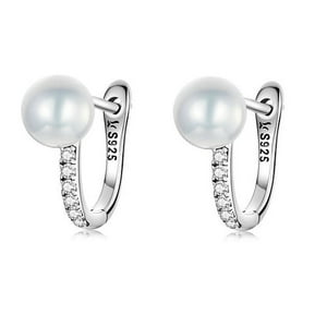 La Garza - Aros Mujer Plata Perla Circones