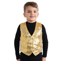 Chaleco De Lentejuelas Dress Up America Para Niños, Disfraz Dorado Brillante