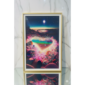 Decostilo - Cuadro Diseño De Corazon Con Cristales Minimalista 40X60Cm