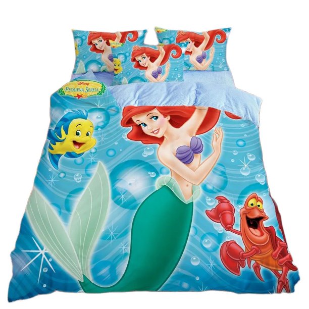 Cinderella Duvet Cover Princess Bedding Sets Little Mermaid Quilt Cover Girls Single Twin For Bed Beautiful Holiday Gifts Bed Sheets