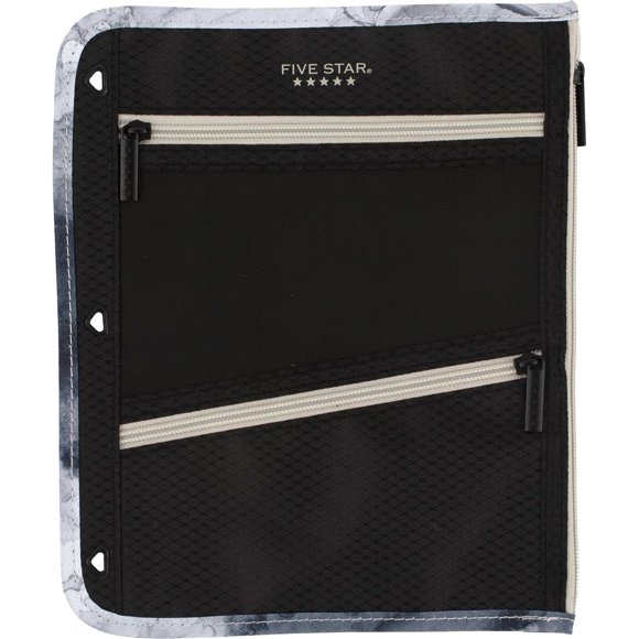 Five Star Pencil Pouch, Pen Case, 3-Pocket Zipper Pouch, Fit