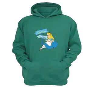 Genérico - Polerón Canguro Alicia Cuentos Infantiles Verde Aguamarina Talla Xl Unisex