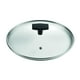 thumbnail image 1 of Tapa Vidrio Templado Borde Acero Inox c/Agujero de Vapor 24cm, 1 of 2